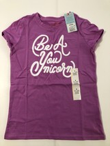Cat &amp; Jack Girls Purple Be a Younicorn Short Sleeve T-Shirt NWT Size: S(6/6X) - £9.41 GBP