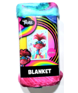 Dreamworks Trolls Blanket 62 X 90 In Soft Blue Pink Very Soft - $37.99