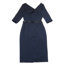 NWT Black Halo Jackie-O in Eclipse Navy Three Quarter Sleeve Sheath Dress 6 - £139.79 GBP