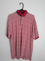 Tommy Hilfiger Red White Stripe Polo Shirt Mens Size Large - $258.74 MXN