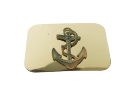 Vintage gold tone square ships anchor belt buckle - £9.43 GBP