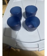 Tupperware Tumbler Cups 10 oz Set of 4 Open House Floresta Dark Blue - $17.82