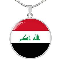 Express Your Love Gifts Iraq Flag Necklace Iraq Flag Stainless Steel or 18k Gold - £42.98 GBP