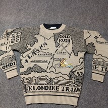 Vintage Eagles Ridge Sweater Men Medium Brown Alaska Klondike Gold Rush - £36.35 GBP