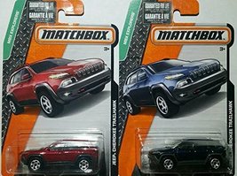 2016 Matchbox MBX Explorers - Jeep Cherokee Trailhawk (Red &amp; Dark Blue) - Comple - £43.30 GBP