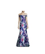 My Michelle Womens Size 1 Formal Dress, Long, Floral, Blue  Lined Flute - $70.00