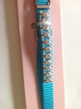 Pet Closet Blue Rhinestone Cat Dog Collar Nylon Small Breeds 12&quot; - £6.70 GBP