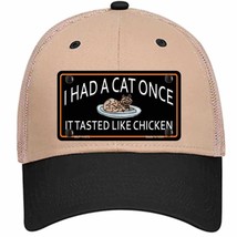I Had A Cat Once Novelty Khaki Mesh License Plate Hat - $28.99