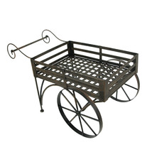 Zko 99223 rustic metal wagon cart plant stand 1a thumb200