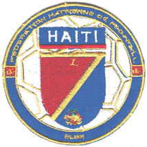 Haiti National Football Team Badge Soccer  Badge Iron On Embroidered Patch - £7.97 GBP