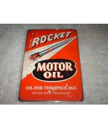 New &quot;ROCKET MOTOR OIL&quot; Tin Metal Sign Red White Black 8&quot; X 12&quot; - £19.76 GBP