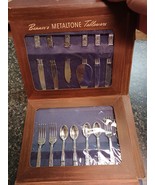 Vtg #480 Banners Metaltone Child&#39;s Complete Junior Tableware Plastic Sil... - $27.14 CAD