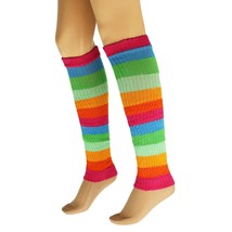 All Cotton Leg Warmers for Women 80s Colorful Soft Knitted 1 Pair - £6.70 GBP