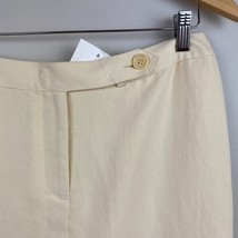 Emanuel Ungaro Pencil Skirt 12 Linen Blend Cream Above Knee Tabbed Waist... - £39.90 GBP