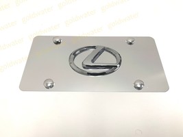 3D LEXUS LOGO Emblem Silver Aluminum Chrome Metal Vanity Front License P... - £23.36 GBP