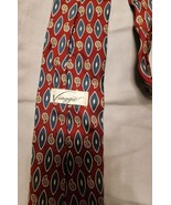 Vtg Viaggio Silk Tie Maroon With Blue And Gold Patterns - $10.80 CAD