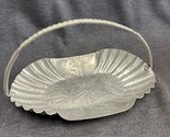 Hammered Aluminum Small Candy Dish Handled Basket Rose Design 9x5.5 Inch... - $8.91