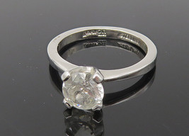 AVON 925 Sterling Silver - Prong Set Topaz Shiny Solitaire Ring Sz 5 - RG11392 - £27.92 GBP