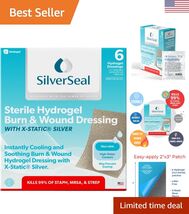 SilverSeal Burn and Wound Dressing, Hydrogel Pads with X-Static Silver, ... - $54.42