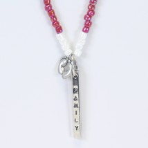 Family Pendant w/Baby Feet Footprint Handmade Beaded Necklace - $144.76 MXN