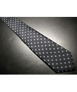 Higbee&#39;s Store For Men Neck Tie Made in Italy Black Silk Blue Gold Accents - £8.64 GBP