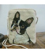 Boston Terrier Dog Breed Needlepoint Purse w/ Cord Strap (PUR203) - £18.77 GBP