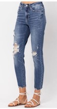Judy Blue Jeans Women 1/25 Distressed Relaxed Fit Stretch Denim High Rise - £23.35 GBP