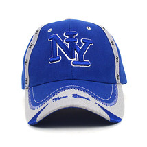 New York Blue &amp; Gray 3D Adjustable Embroidered Baseball Cap, Hat - £11.67 GBP
