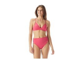 MSRP $78 Vince Camuto Solids Molded Bikini Top ONLY W/Soft Cups Pink Size Large - $31.35