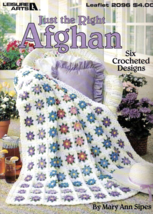 Just the Right Afghan Six Designs Leaflet 2096 Leisure Arts 1991 Vintage... - $6.50