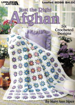 Just the Right Afghan Six Designs Leaflet 2096 Leisure Arts 1991 Vintage... - £5.15 GBP