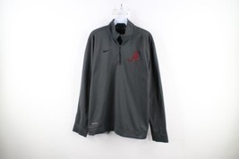 Nike Dri-Fit Mens Medium Mini Swoosh University of Alabama Half Zip Sweater Gray - £34.96 GBP