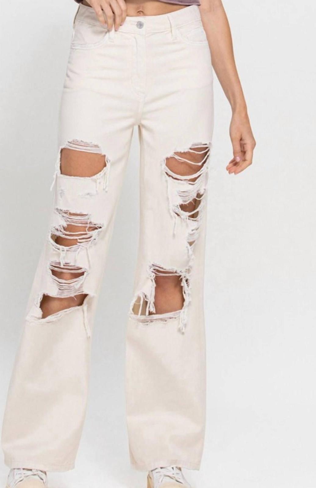 Vervet By Flying Monkey jessy 90&#39;s dad jeans Cream - $42.00