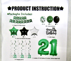Happy 21st Birthday Decorations Party Supplies Banner Balloons (3 Sets included) - £27.55 GBP