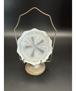Vintage French Pressed Glass Coasters – Starburst Design – Set of 5 w Holder - $42.74