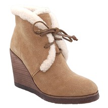 Splendid Women Fleece Lined Wedge Winter Bootie Catalina Size US 8.5 Brown Suede - £31.31 GBP