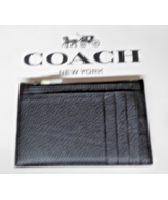Coach Men’s Zip Card Case pebble leather Gunmetal / Black C4280 NWT LQQK - $71.39 CAD
