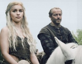 Game of Thrones vintage 8x10 inch photo Iain Glen &amp; Emilia Clarke on horses - £11.82 GBP