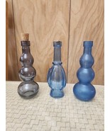 Morey Glass Medicine Bottles w/ Cork Stoppers (2) Vintage Lot of 3 Gray ... - $23.99