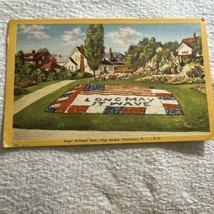 Flag Garden Roger Williams Park Providence RI Linen Postcard D-21 - £4.83 GBP