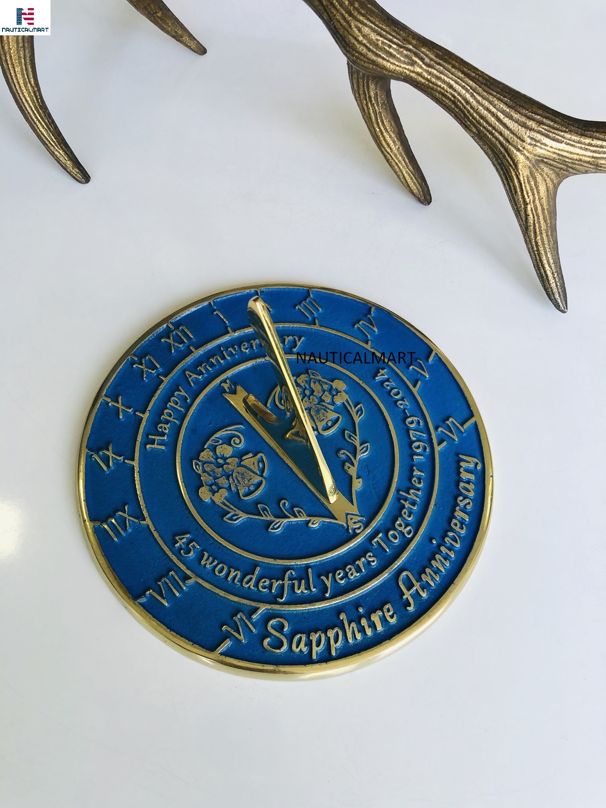 NauticalMart 45 Wonderful Years Together Sapphire Wedding Anniversary Sundial Gi Item image 6