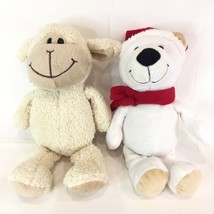 2 Ferrero Kinder Surprise Sheep Lamb &amp; Polar Bear Plush Animal  Stuffed Toys - £18.75 GBP