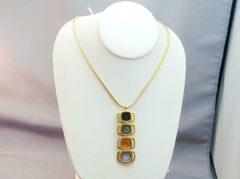 FAB Retro Stained Glass Cabochon Necklace Super MOD - £31.44 GBP