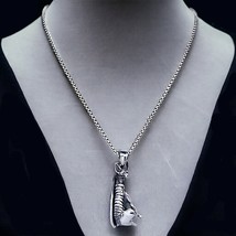 Sphinx Cat Necklace 316L Stainless Steel Egyptian Style Feline Bastet Pendant - £15.93 GBP