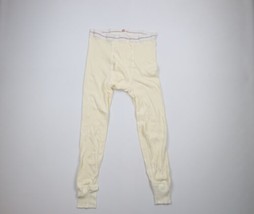 Vtg 40s Hanes Winter Sets Mens 36 Knit Cuffed Thermal Pants Joggers Cream USA - £78.13 GBP