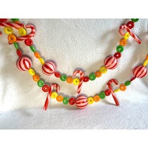 Blow Mold Life Saver Candy Cane Vintage Christmas Garland Plastic Hong K... - £20.16 GBP