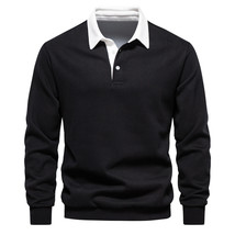 Men&#39;s Fashion Casual Versatile Long Sleeves Polo Collar Sweater - £28.16 GBP+