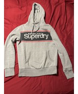 Superdry Men’s Hoodie Size L Gray Logo Pullover Sweatshirt Japanese Text - $41.16 CAD