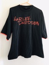 Vtg 90&#39;s Black/Orange Thick Sleeve Harley Davidson Holoubek Tag N.J. Men... - £51.98 GBP