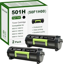 501H 50F1H00 High Yield Black Toner Cartridge 2 Pack Replacement for Lex... - $166.99